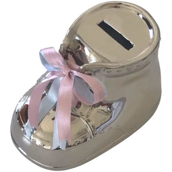 GODINGER Non-Tarnish Nickel Plated Finish Baby Trinket Keepsake Money Bank NIB - Picture 1 of 16